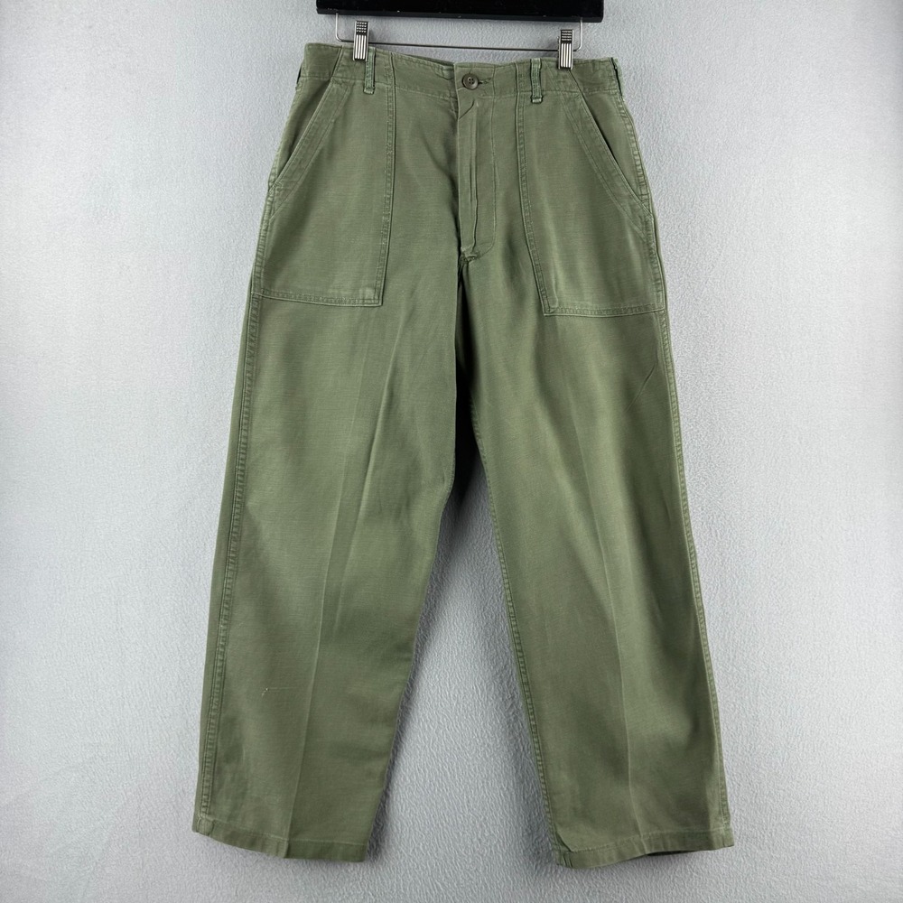 Vintage OG-107 Pants Mens Fits 31x27 Sateen Green Baker Vietnam 70s 1971 Fatigue